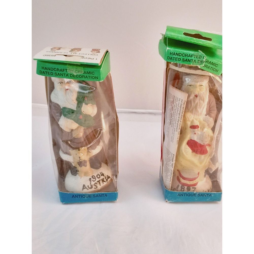 Vtg Santas From Around the World Dated Christmas Bisque Figurine